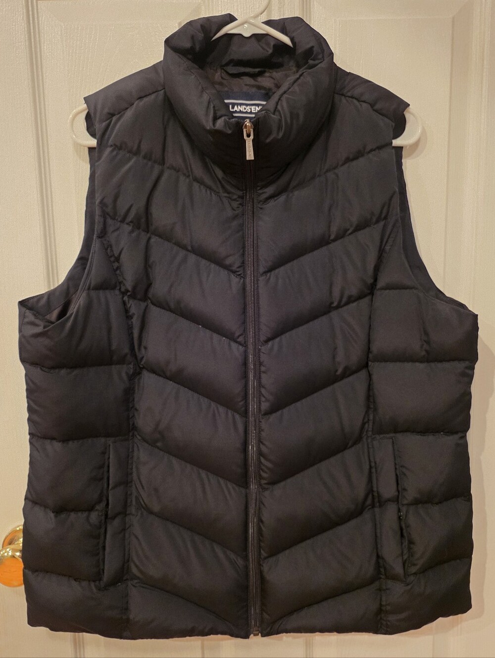 Lands' End Women's Black Quilted Puffer Vest
